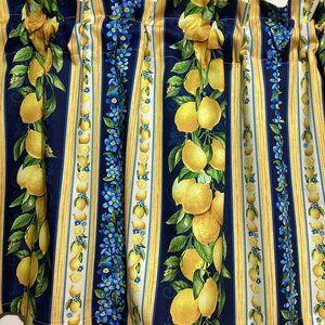 HANDMADE LEMON COTTON VALANCE, 42 X 15 INCHES